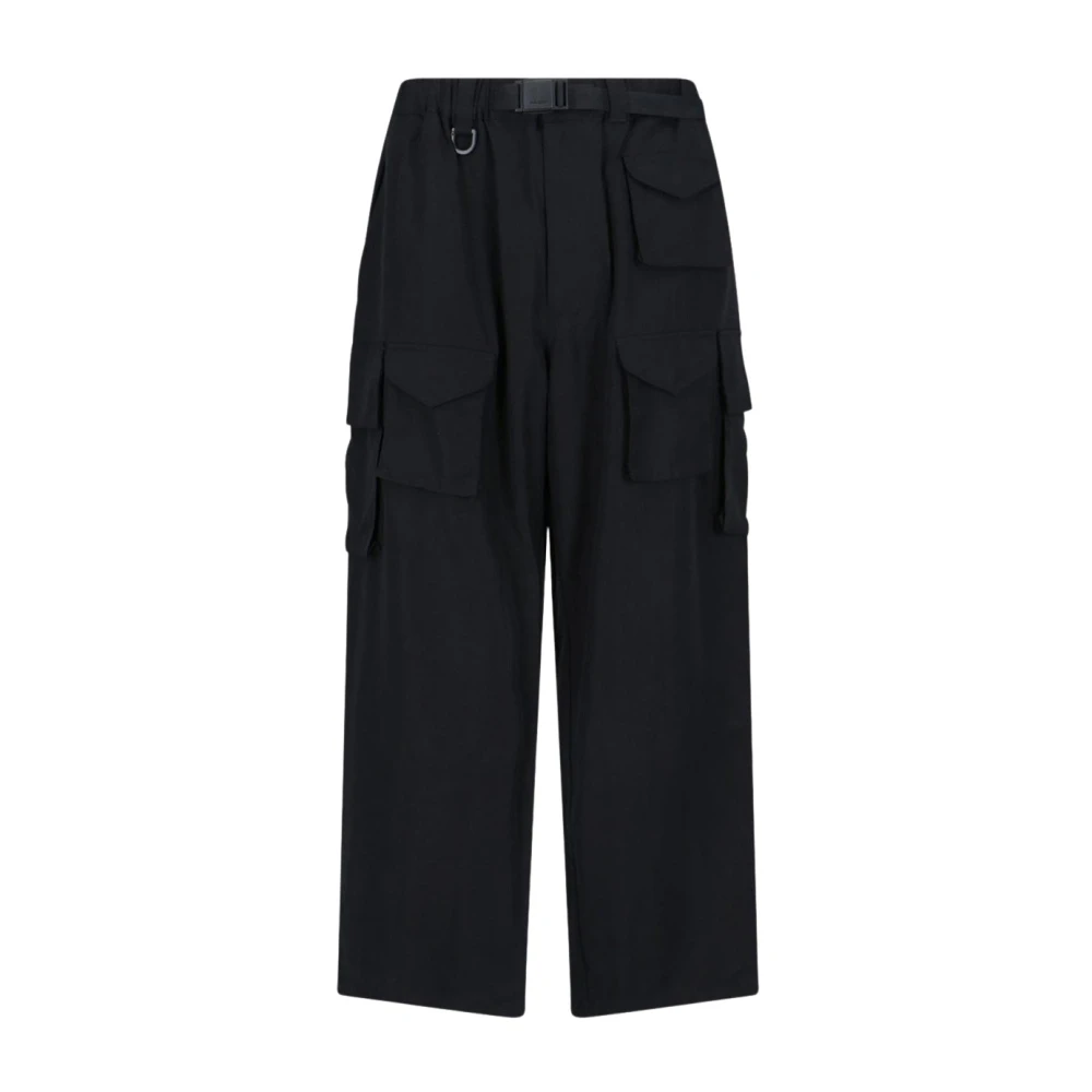 Y-3 Synthetische Twill Cargo Broek Black Heren