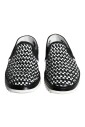 noir-blanc-tisse-mocassins-chaussures