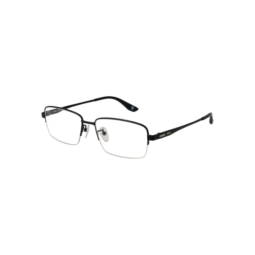 Bmw Men's Black Titanium Rectangle Optical Frames With Demo Lenses