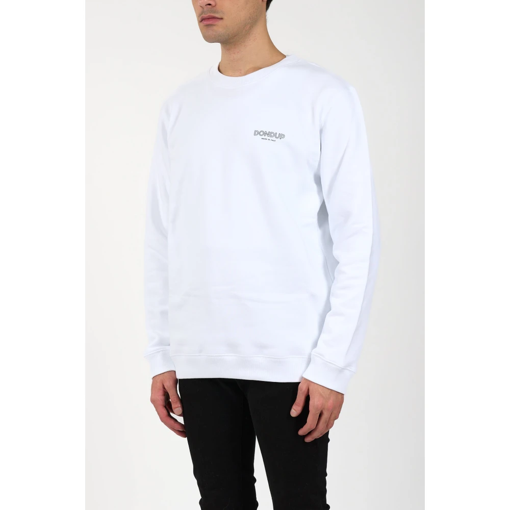 Dondup Katoenen sweatshirt met reliëf vooraan White Heren