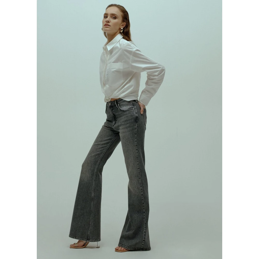 Homage Vintage Grijze Wide Flared Jeans Angelina Gray Dames
