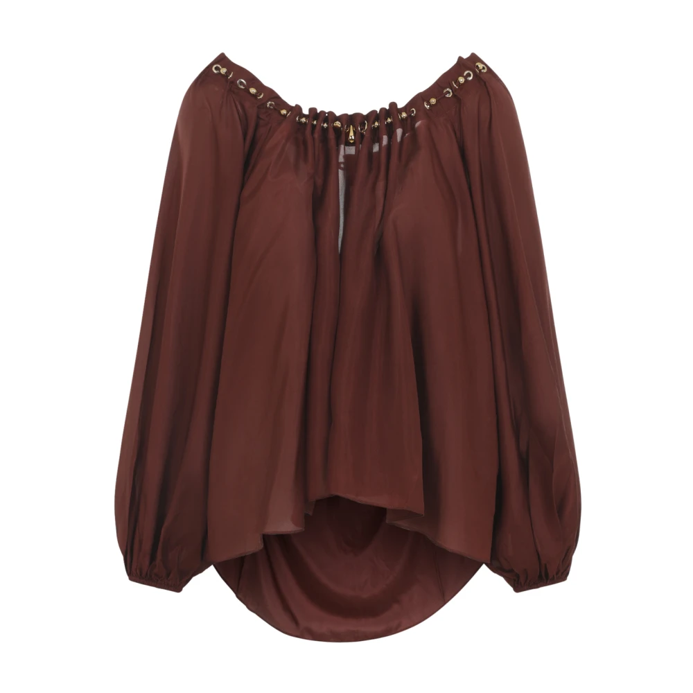 Zimmermann Women's Brown Aster Blouse - Blouses - S - Blouses & Shirts
