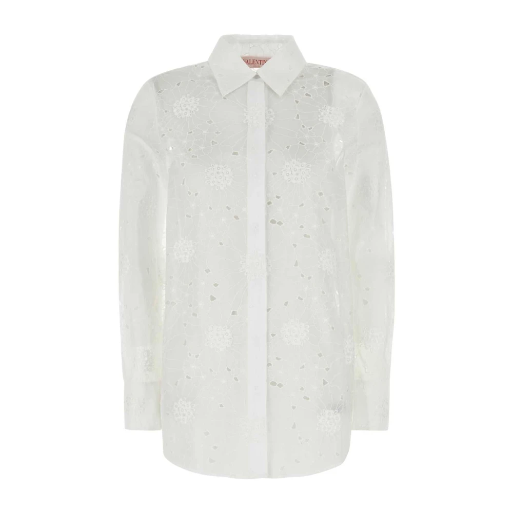 Valentino Garavani Women's White Organdis Daisy Shirt - Shirts - Xs - Blouses & Shirts