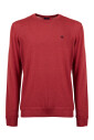 pull-rouge-uni-a-col-rond-pour-hommes