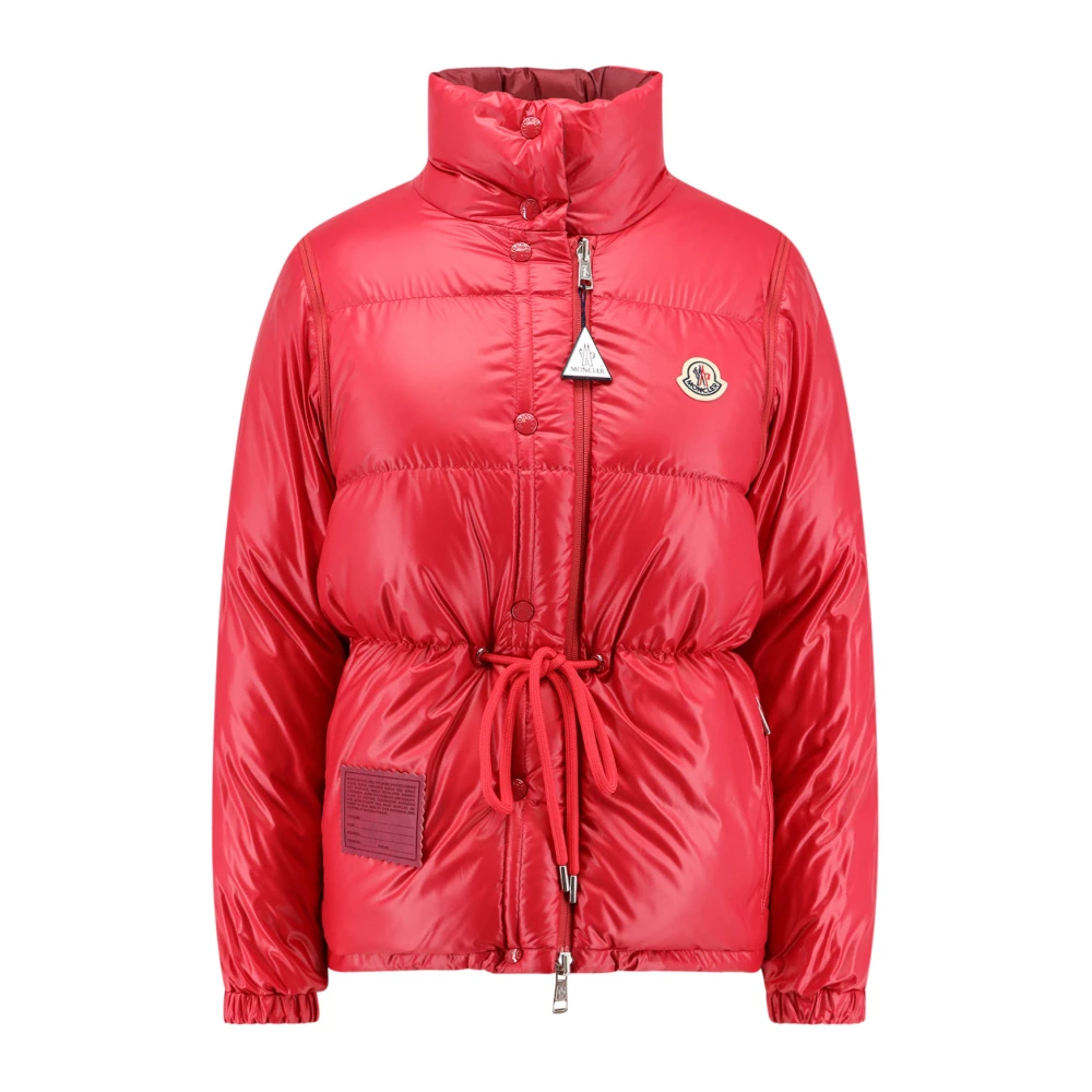Moncler Gewatteerde nylon jas met omkeerbaar ontwerp Red Dames
