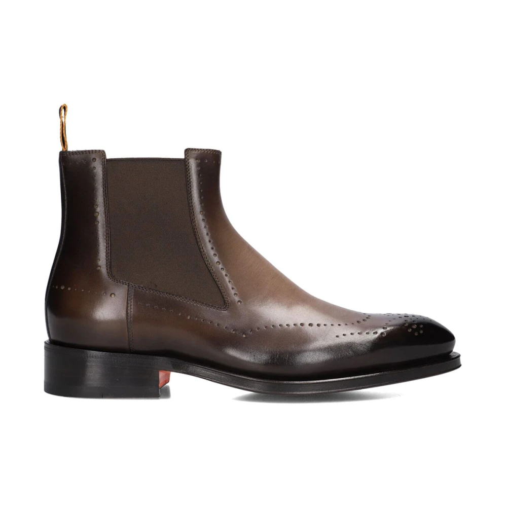 Santoni Men's Beige Chelsea Boots, 10 Uk, Chelsea Brogue Boot