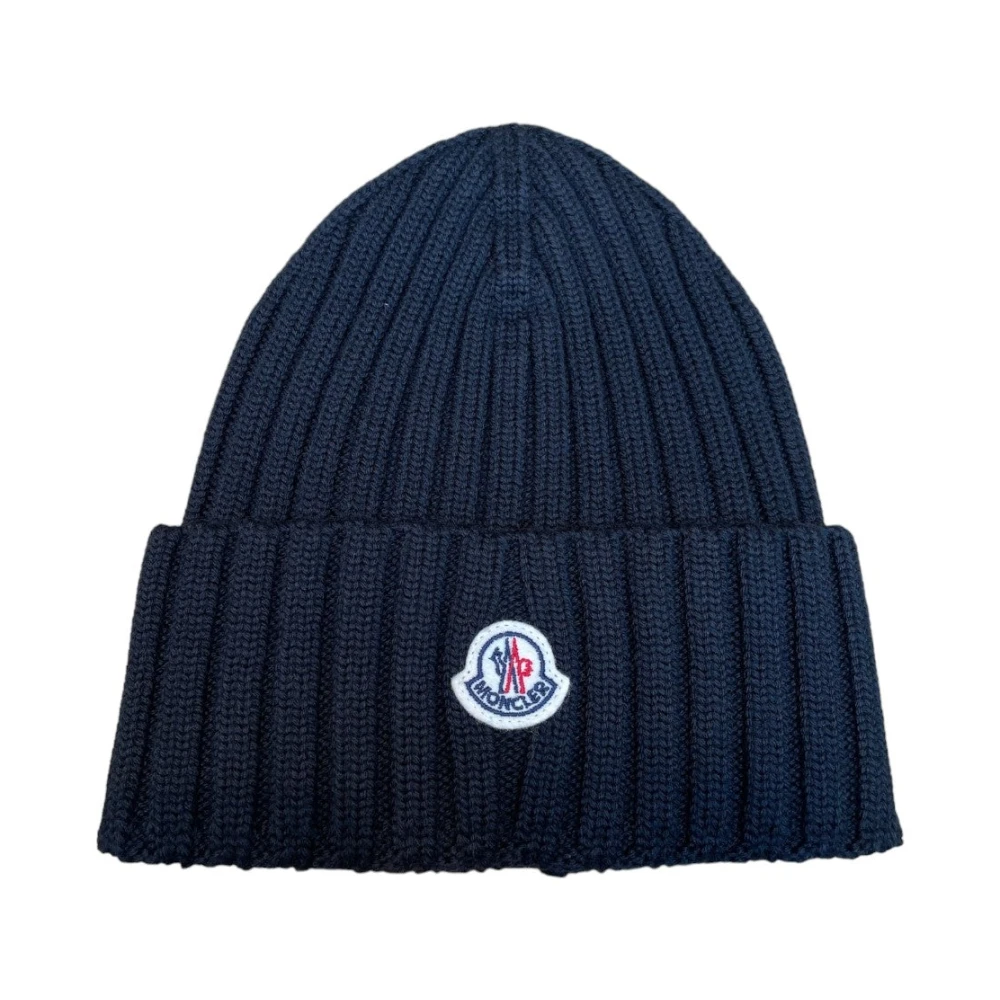 Moncler Ultrafine Wol Breiselmuts Black Unisex