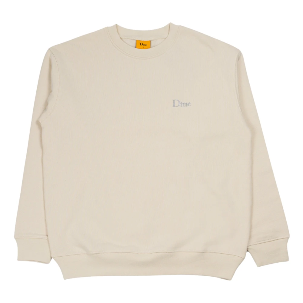 Dime Mtl Geborduurd Logo Crewneck in Natuurlijk Beige Heren