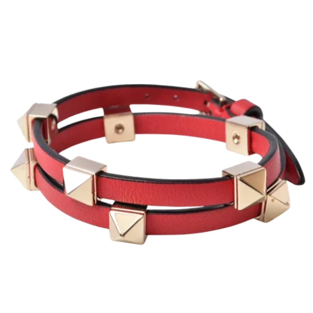 Valentino Vintage Pre-owned Laeder armband Red, Dam