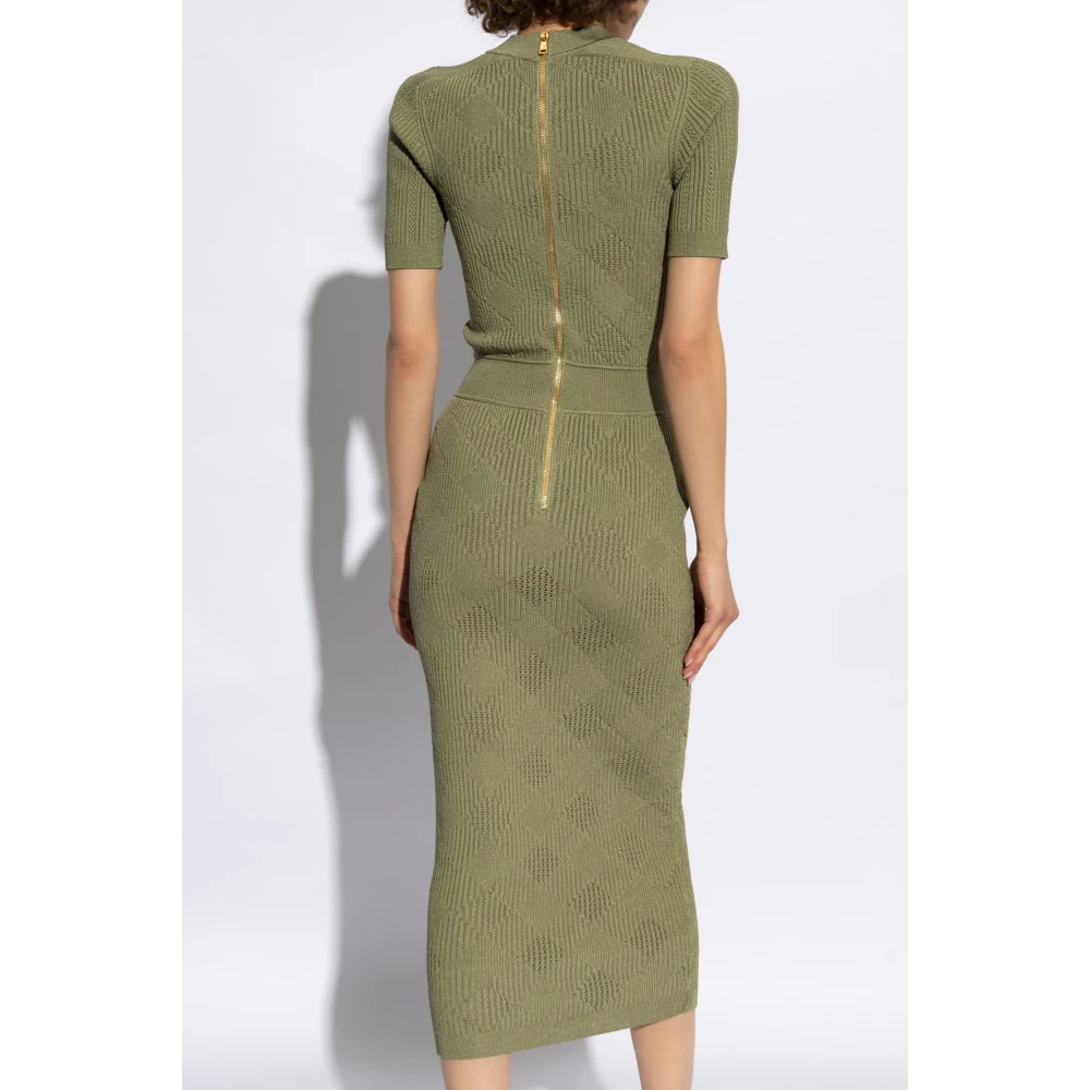Balmain Jurk met korte mouwen Green Dames