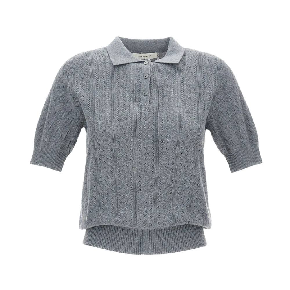 Lisa Yang Women's Gray Round-Neck Knitwear, Xs, Cristine Polo Shirt