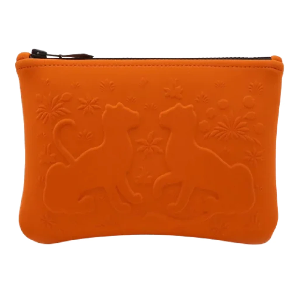 Hermès Vintage Pre-owned Canvas clutches Orange Dames