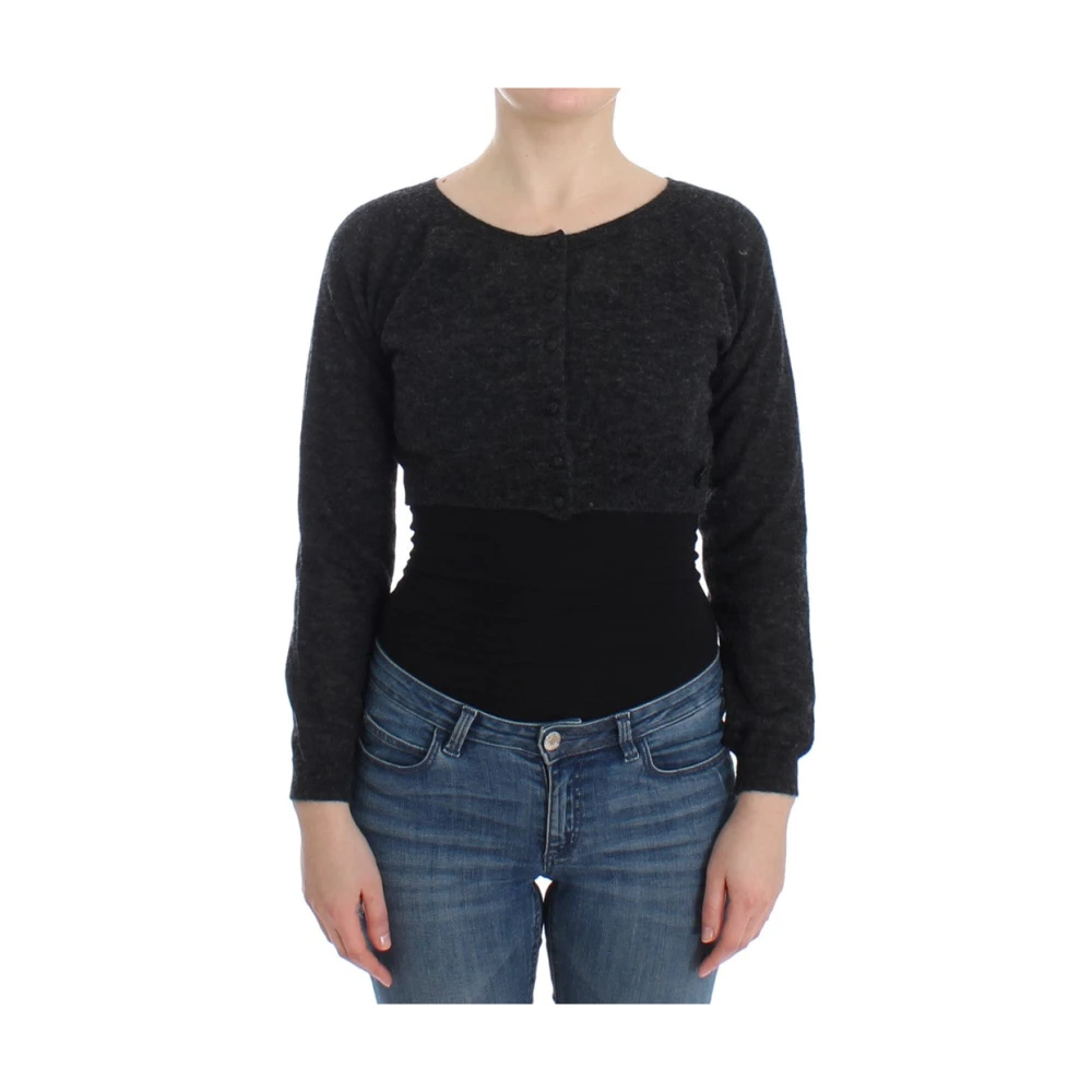 Ermanno Scervino Women's Gray Cropped Jumper - Cardigans - Xs - Knitwear