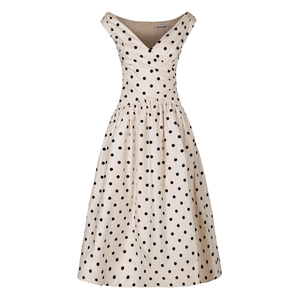 Self Portrait Women's Polka Dot Cotton Midi Dress