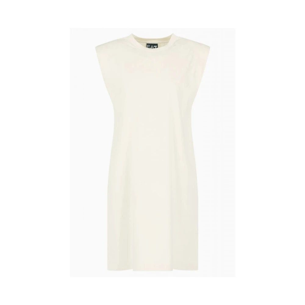 Emporio Armani Ea7 Vrouw Beige Kleedjes Dames, L, Katoen, 7W000481 Af 10373 U1112