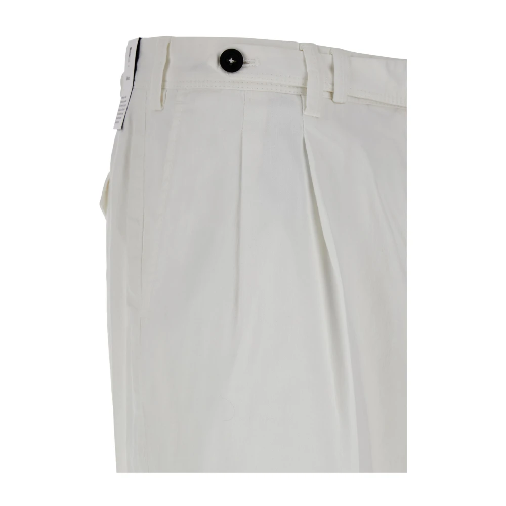 PT Torino Witte katoen linnen blend crop broek White Heren