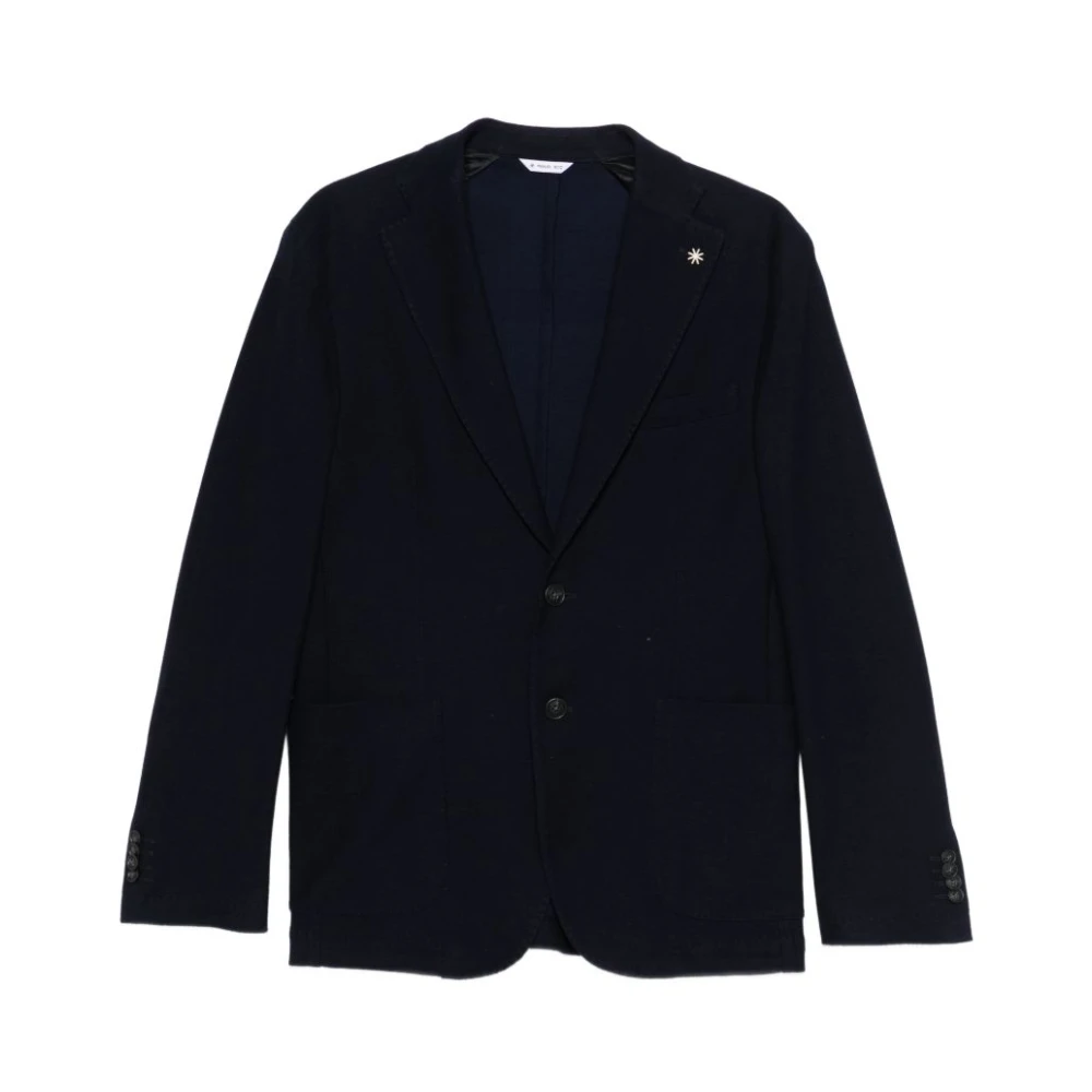 Manuel Ritz Men's Blue Button Jacket - Blazers - M- Jackets