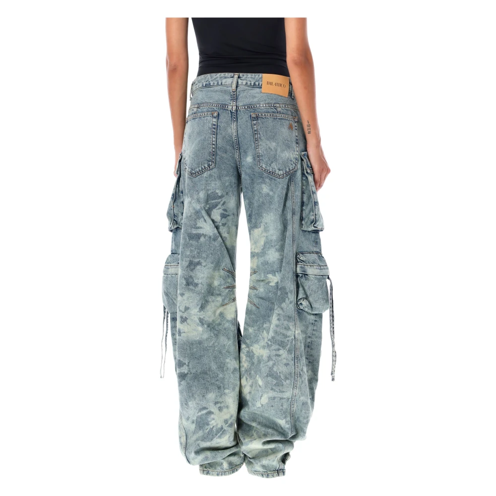 The Attico Blauw gebleekte Fern Cargo Broek Blue Dames