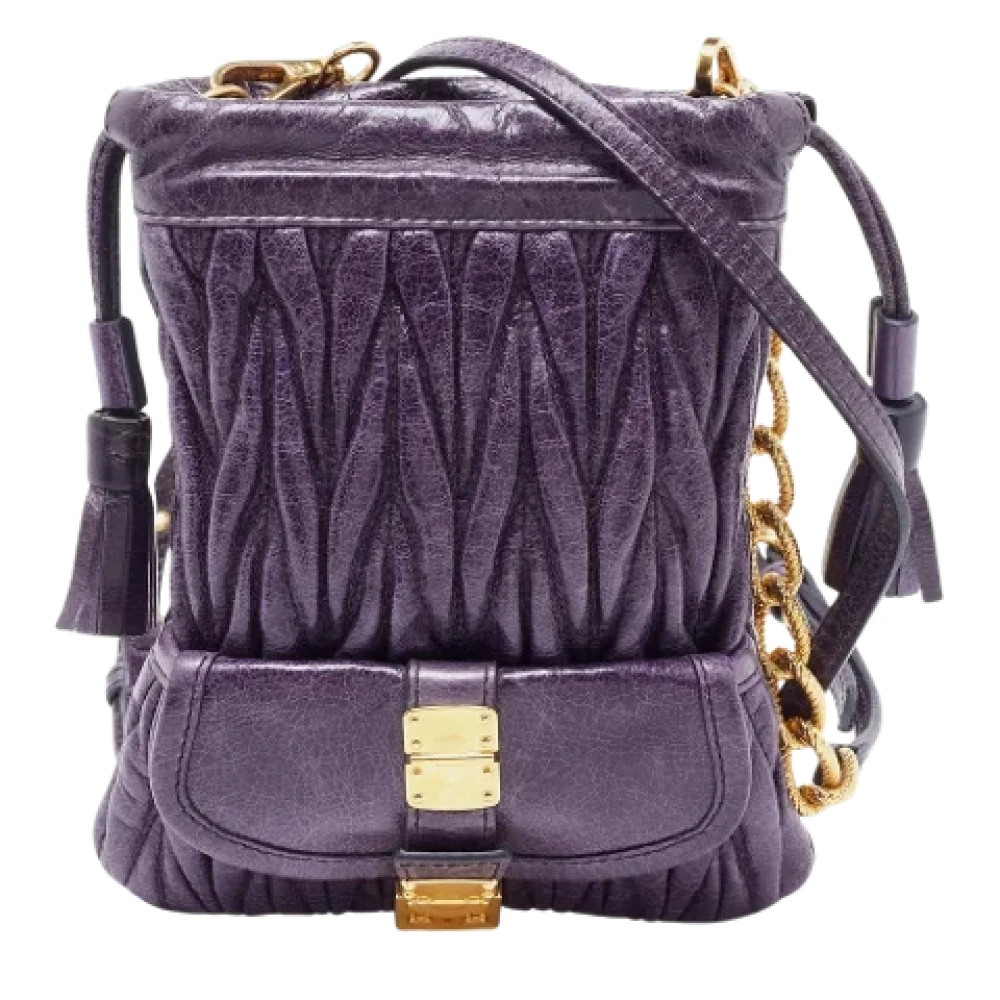 Miu Pre-owned Leather shoulder-bags Purple Dames