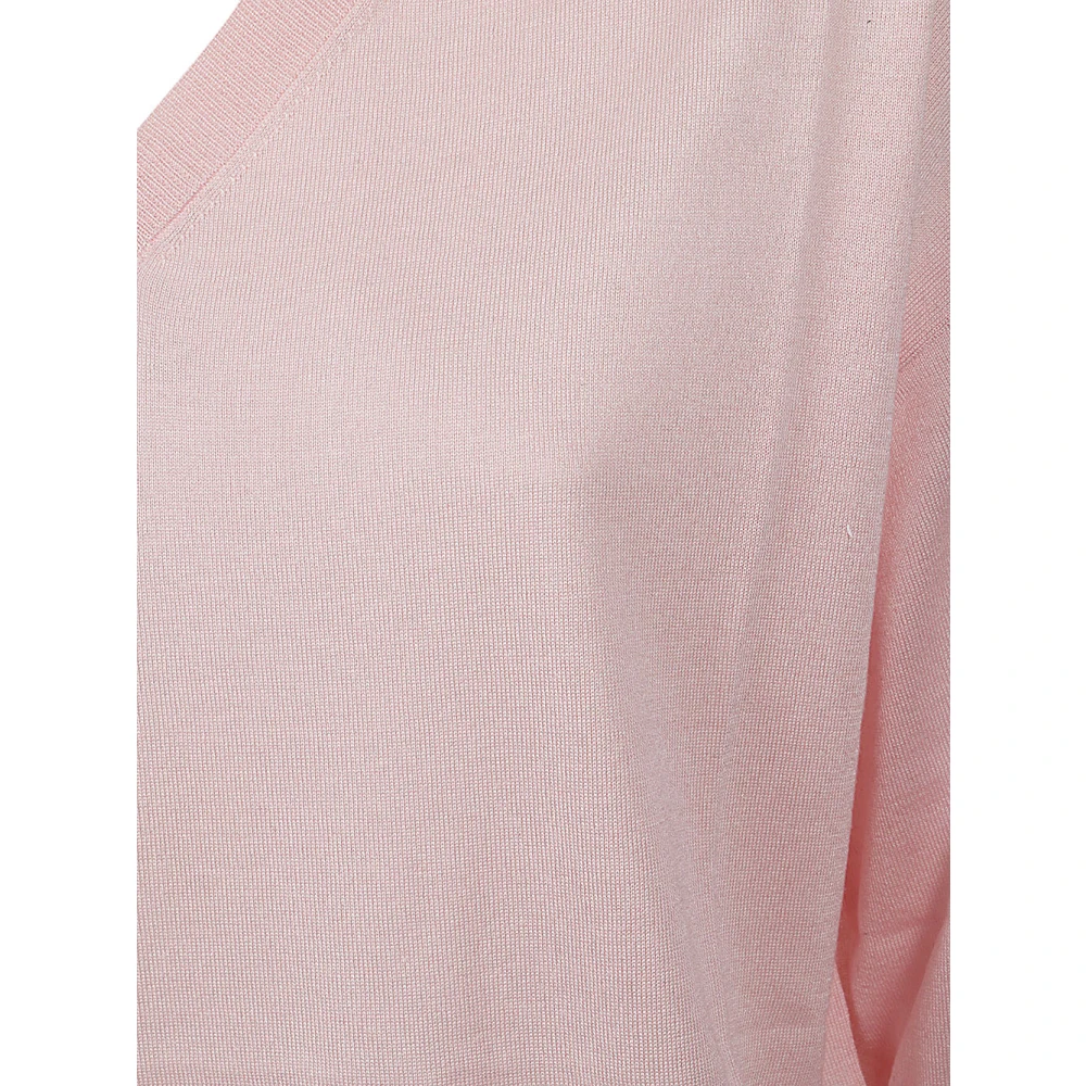 Kangra Roze V-hals zijden en kasjmier top Pink Dames