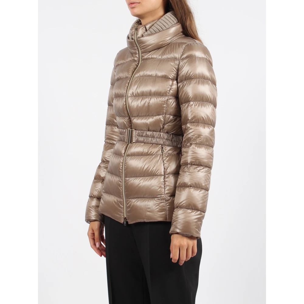 Herno Ultralight Nylon Donsjas met Wollen Kraag Black Dames