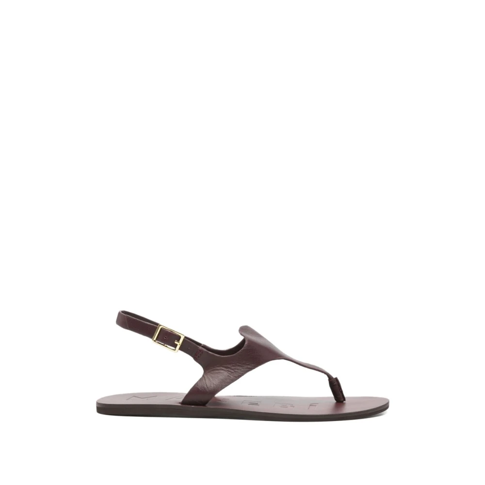Manebí Leren Slingback Platte Sandalen