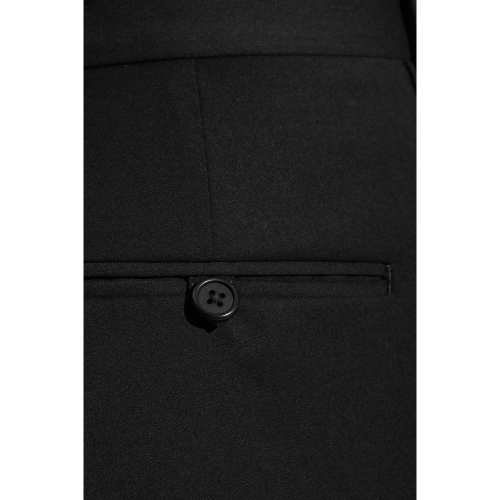Helmut Lang Wollen broek met vouw van Black Dames