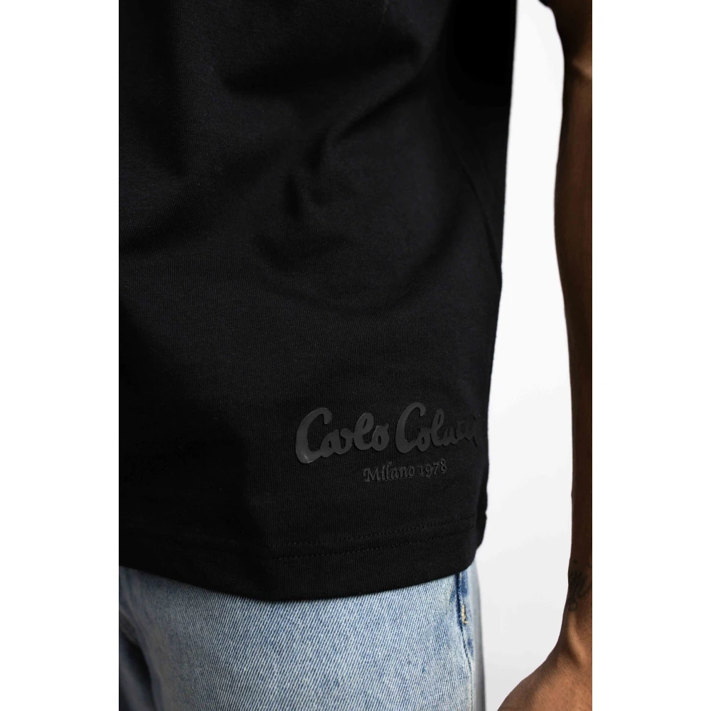carlo colucci Icarius Heren T-Shirt Zwart Black Heren