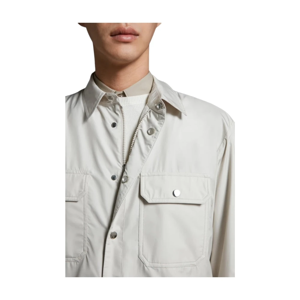Moncler Licht Beige Piz Overshirt Jas Beige Heren
