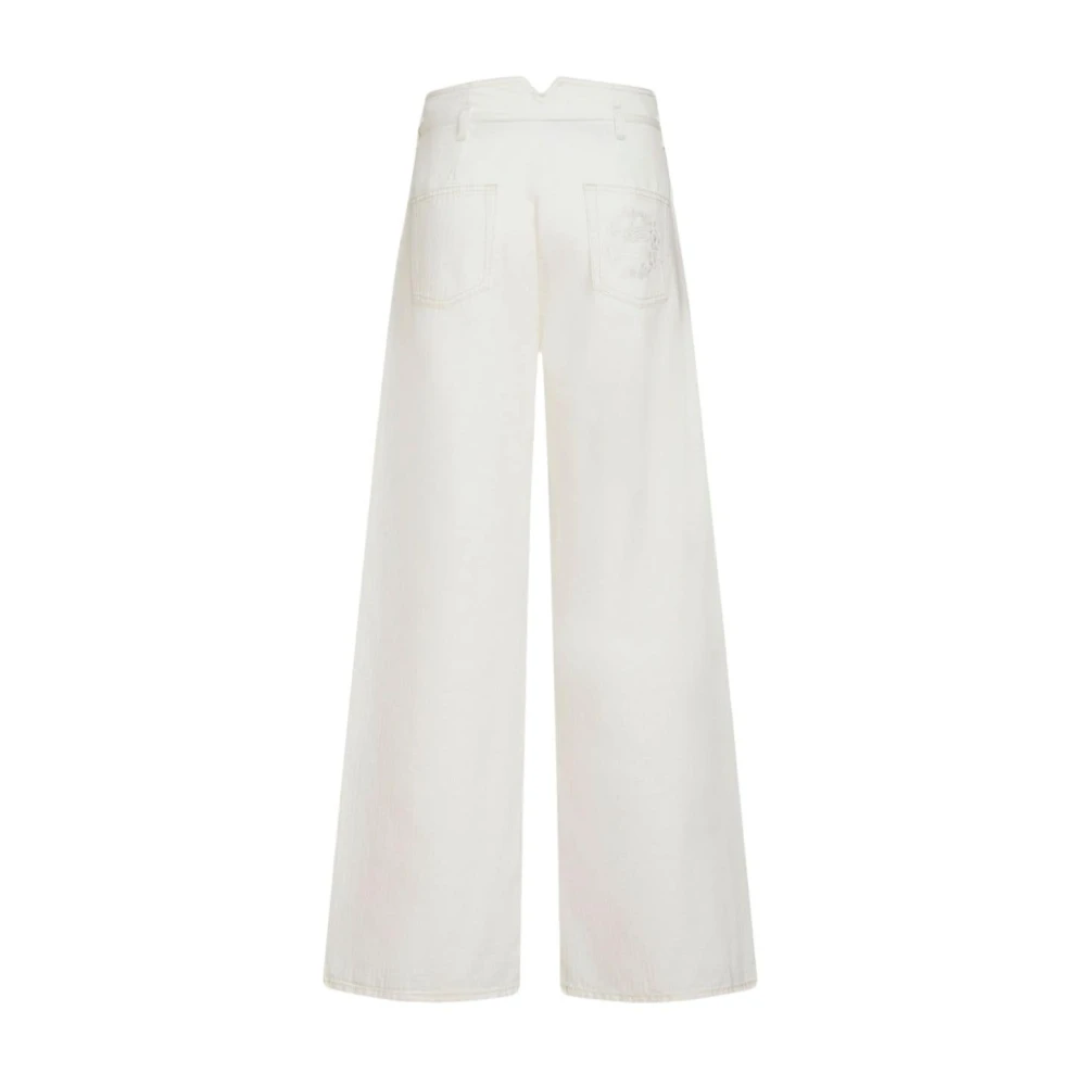 ETRO Witte high-waisted wijde pijp jeans White Dames