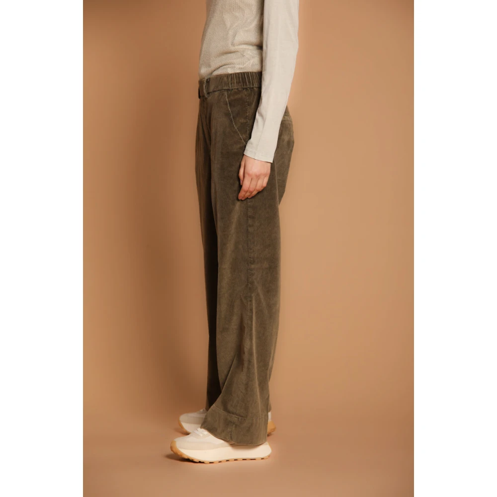 Mason's Groene Fluwelen Corduroy Chino Broek Green Dames
