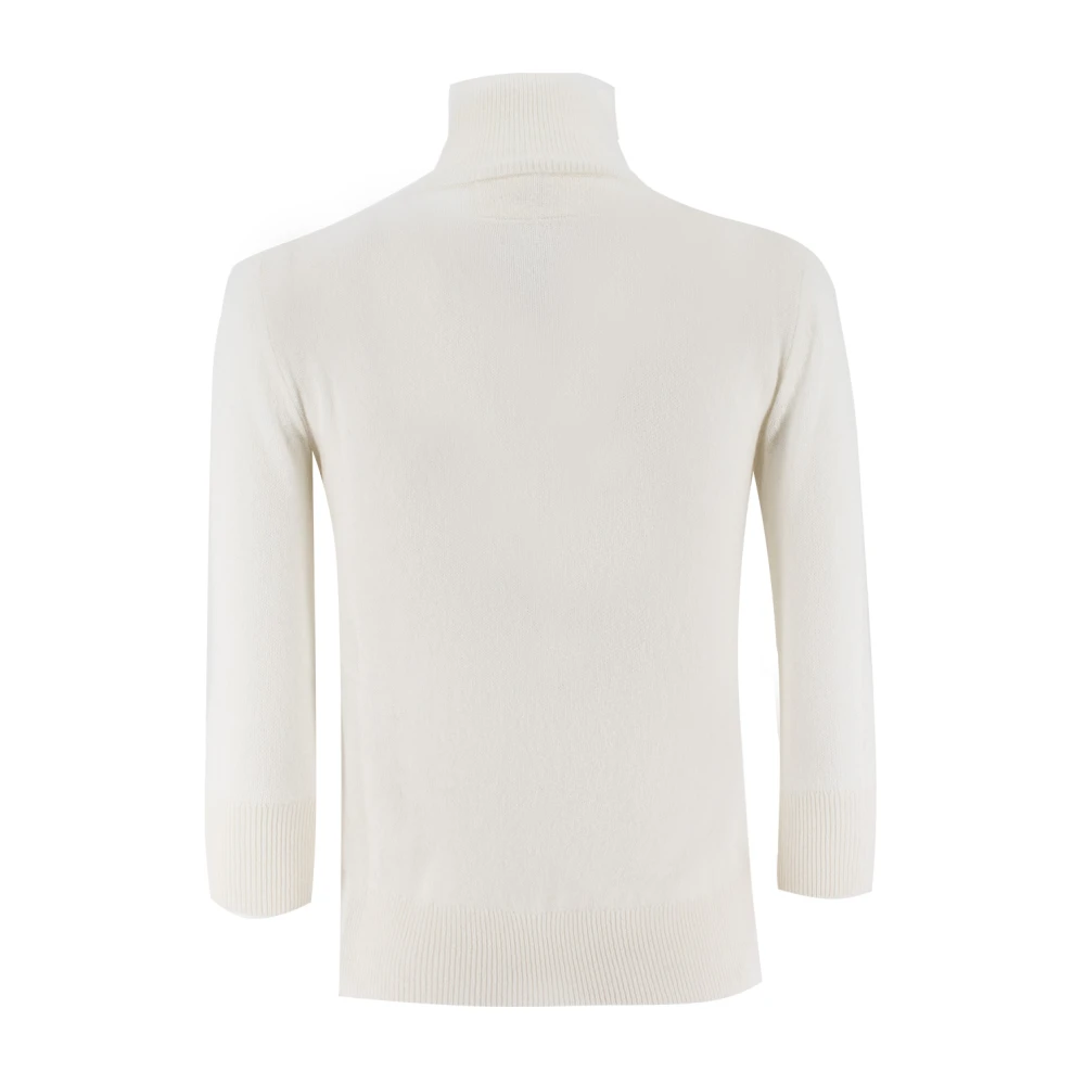 Ermanno Scervino Wollen Hoge Hals Jumper met Geweven Details White Dames