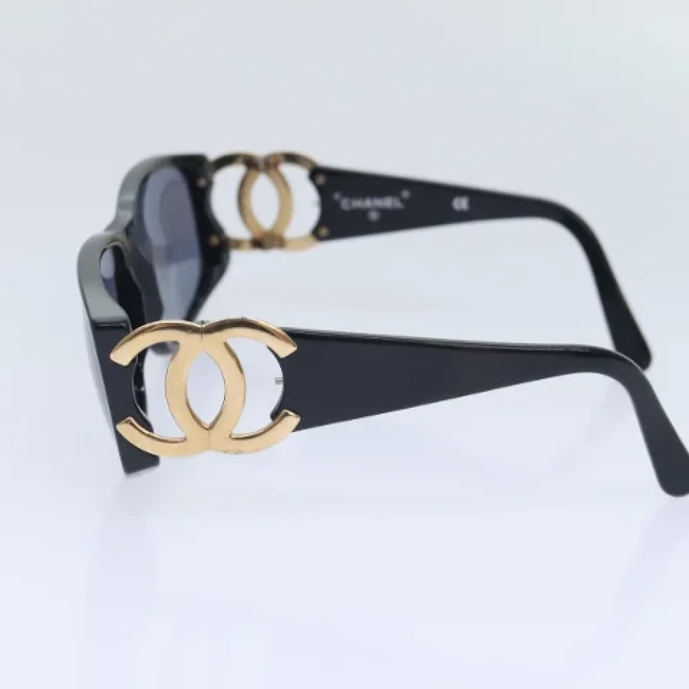 Chanel Vintage Pre-owned Plastic sunglasses Black Dames