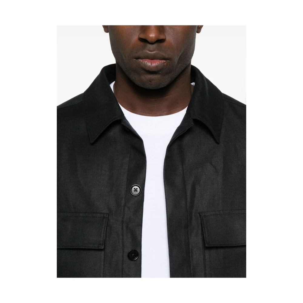 Ermenegildo Zegna Zwarte Knoopshirt met Zakken Black Heren