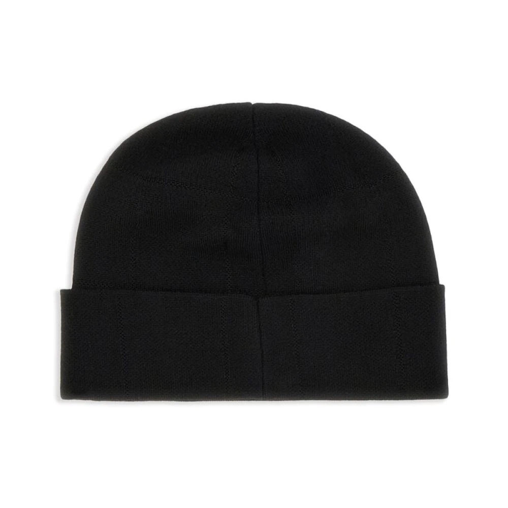 Moncler Zwarte Logo Patch Rand Hoed Black Heren