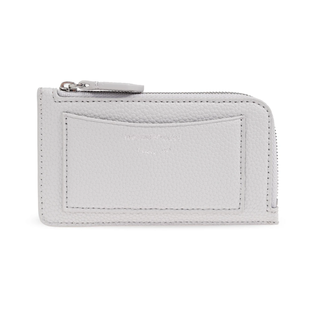 Emporio Armani Leren kaarthouder Gray Dames