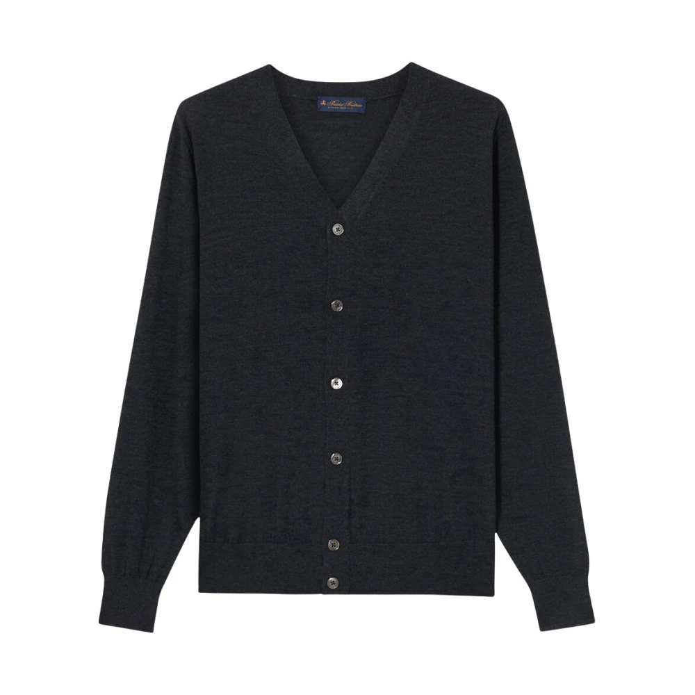 Brooks Brothers Merino wollen cardigan Gray Heren