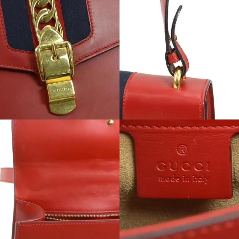 Gucci Vintage Pre-owned Leather gucci-bags Red Dames