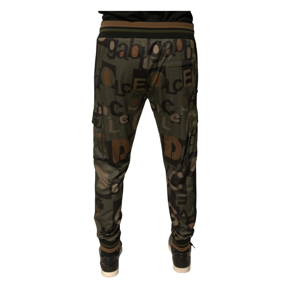 Dolce & Gabbana Camouflage Cargo Jogger Broek met Trekkoordsluiting Multicolor Heren