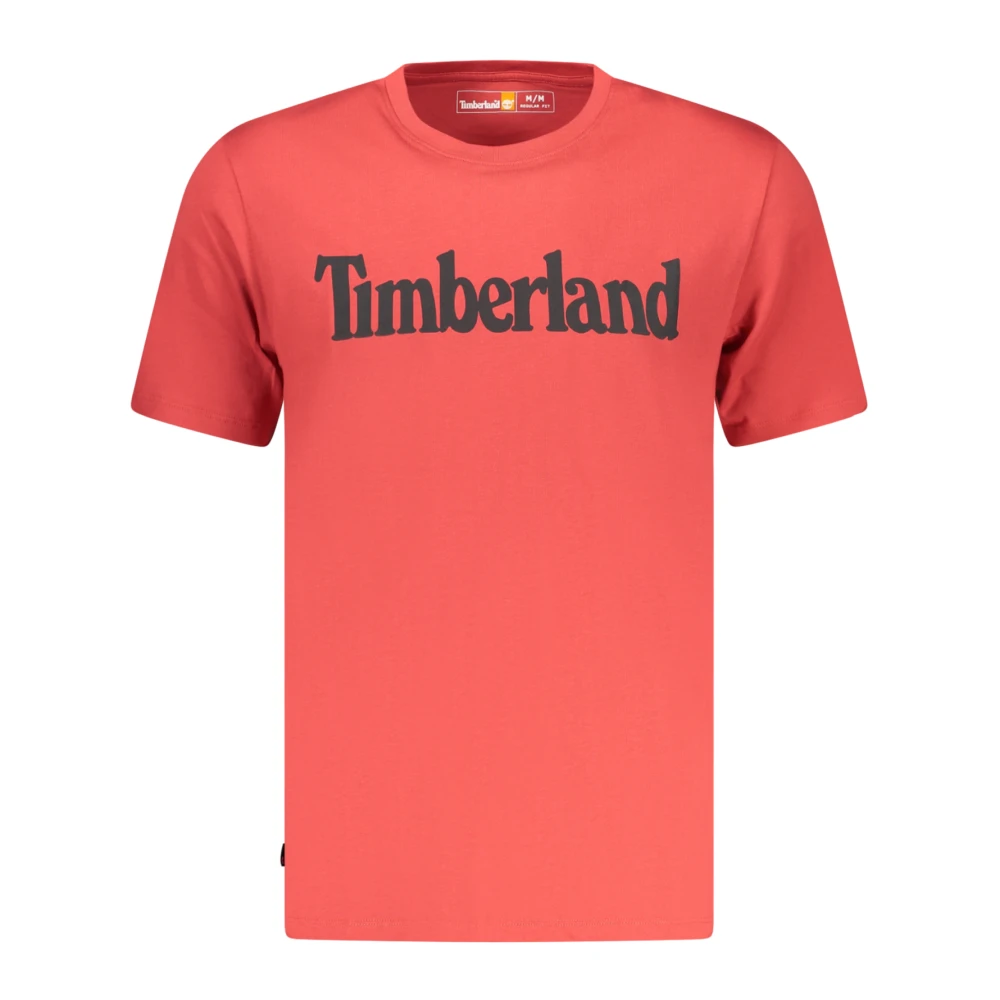 Timberland Men's Red T-Shirts, L, Regular Fit Short Sleeve T-Shirt