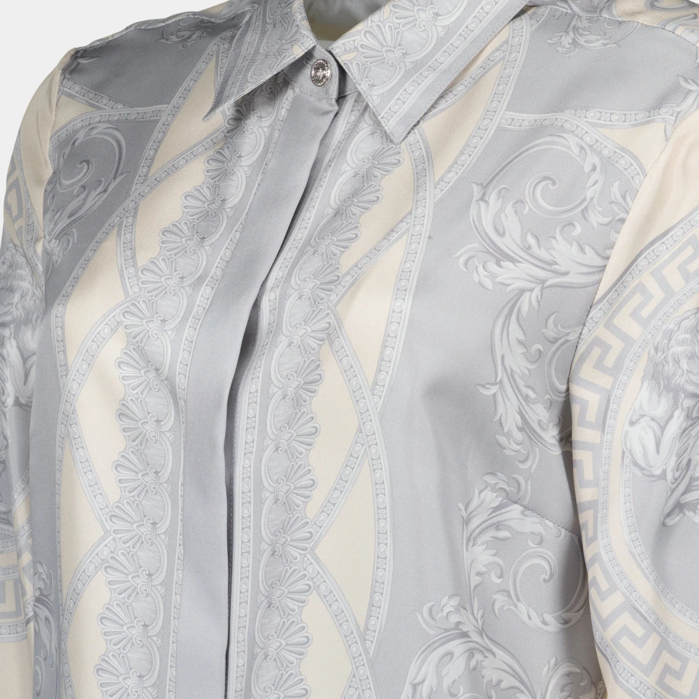 Versace Zijden Barocco Shirt Gray Dames