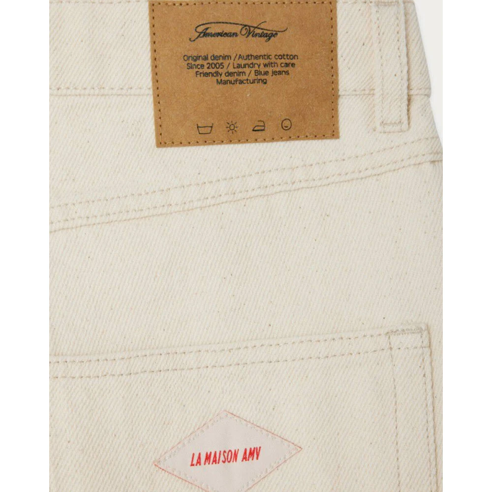 American vintage Denim Shorts Tine09De24 Haute Beige Dames