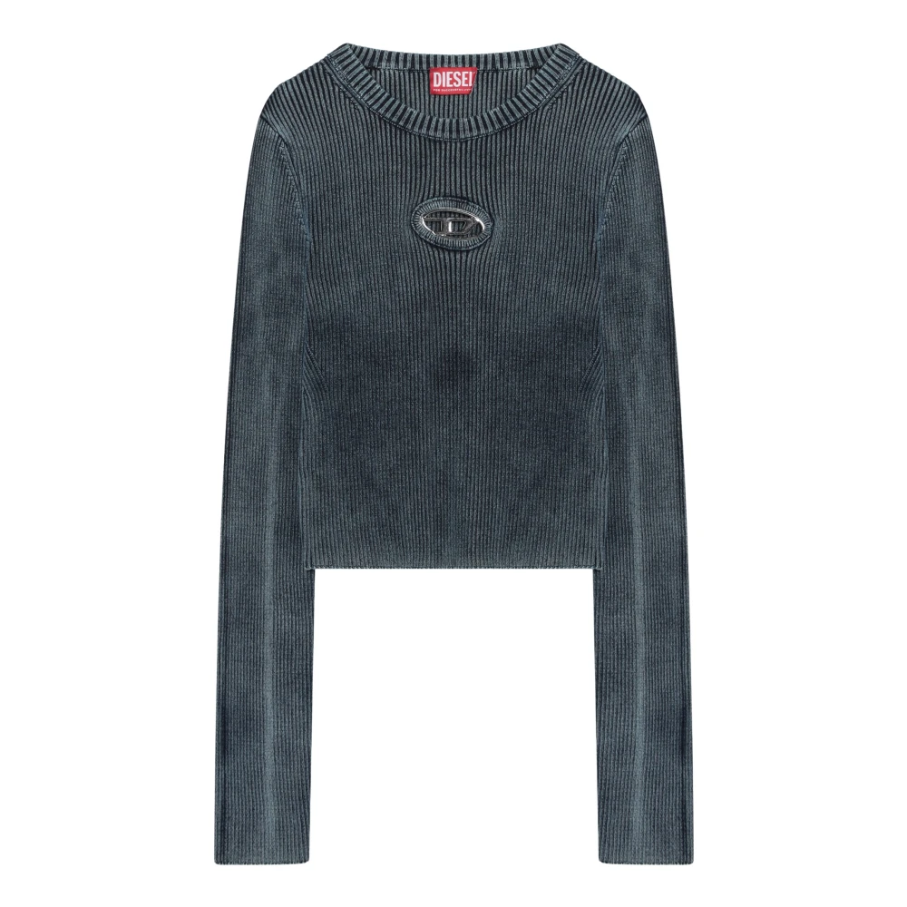 Diesel Lange mouwen ronde hals T-shirt Blue Dames
