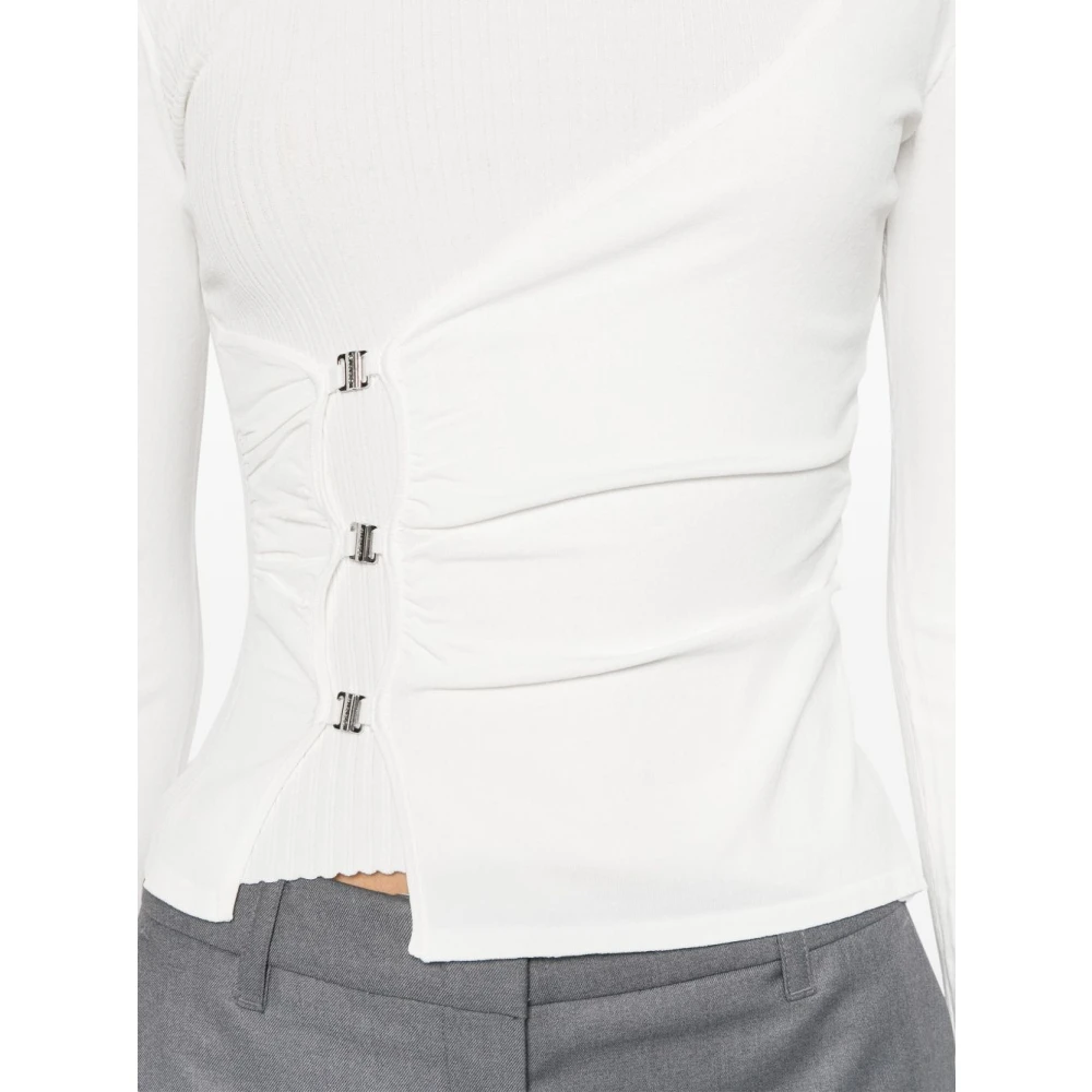pinko Witte Viscose Polyester Sweater White Dames