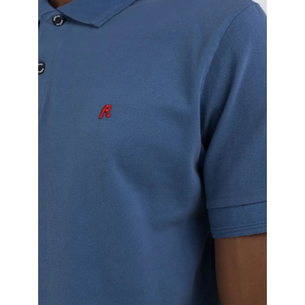 Replay Katoenen Polo Shirt met Korte Mouwen Blue Heren