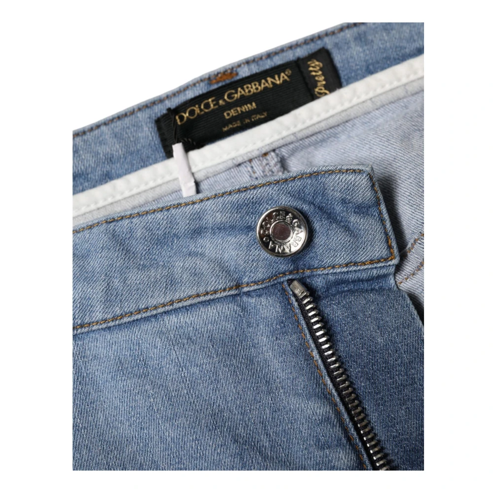 Dolce & Gabbana Blauwe Denim Jeans met Logodetails Blue Dames