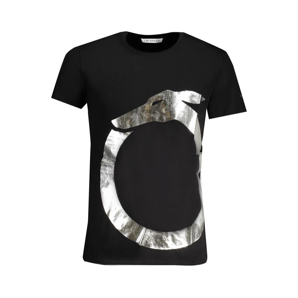 Trussardi Zwart Beachwear T-shirt met Logo Print Black Heren