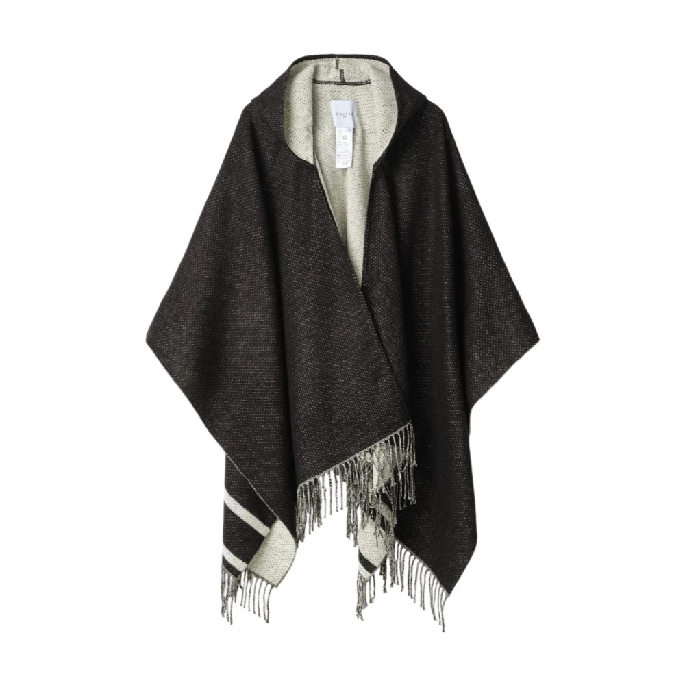 Gaëlle Paris Stijlvolle Poncho voor Vrouwen Black Dames