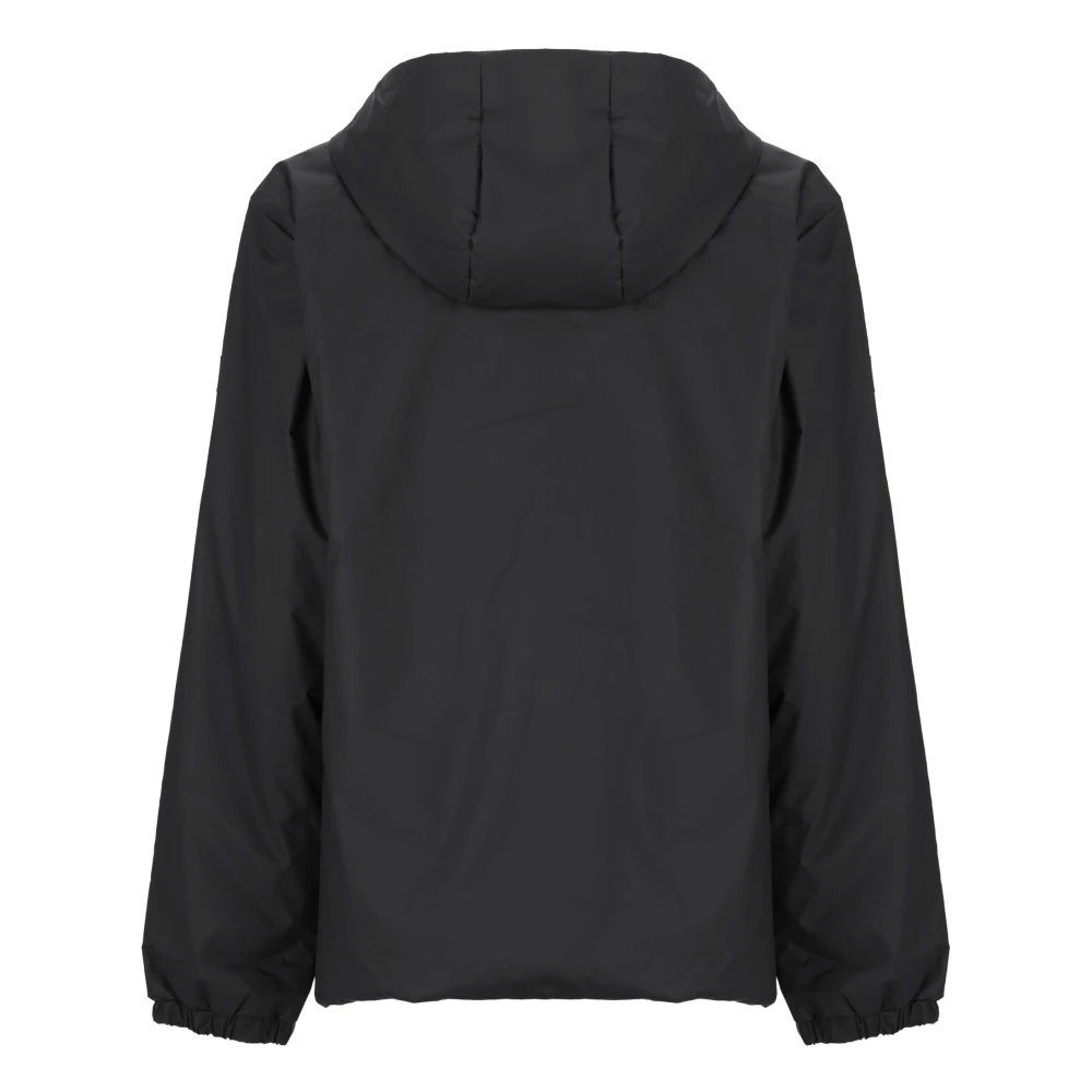 Rains Zwarte regenjas met capuchon lange mouwen rits Black Heren