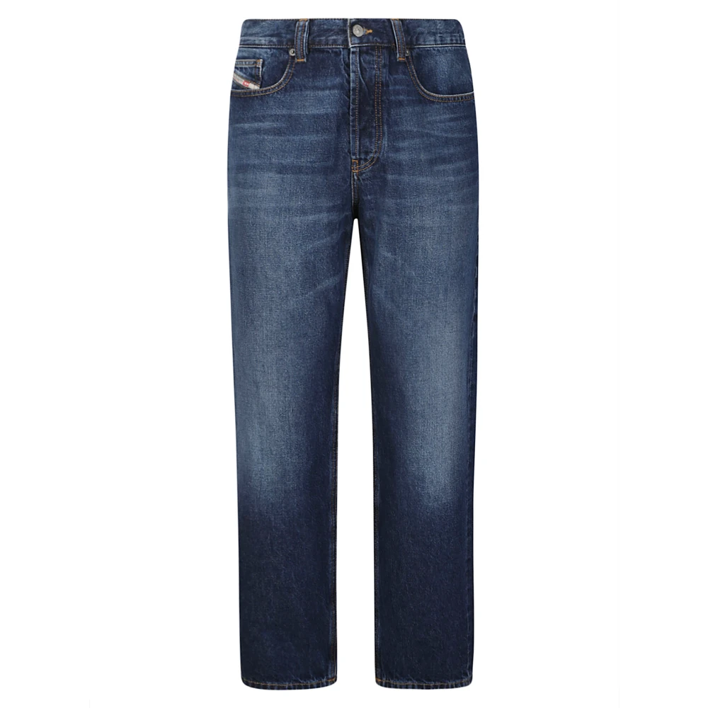 Diesel Faded Straight Leg Jeans Blue Heren